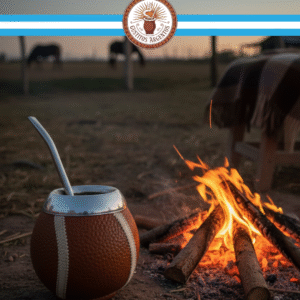 Mate de Calabaza Forrado en Cuero Sintético – Diseño Pelota de Rugby